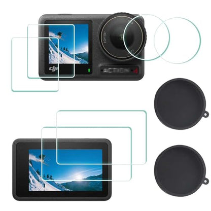 ULBTER Screen Protector for DJI OSMO Action 4 Camera + Lens cap[6+2 Pieces] - size: Action 4
