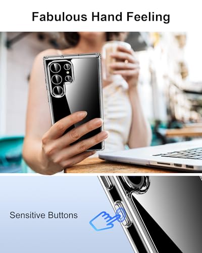 HOOMIL Case for Samsung Galaxy S22 Ultra 5G 6.8-Inch, Non-Yellowing, Drop Protection, Anti-Scratch Transparent Hard Back Phone Cover - Crystal Clear - color: Clear, size: Samsung Galaxy S22 Ultra