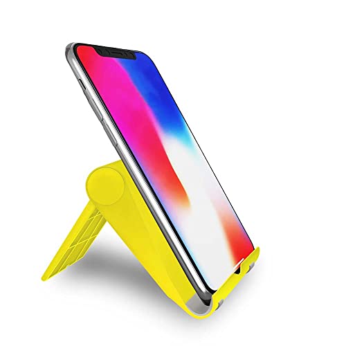 Adjustable Cell Phone Stand for Desk, Portable Phone Holder Compatible with Most iPhone, Samsung and Other Smartphones - Yellow - color: Yellow