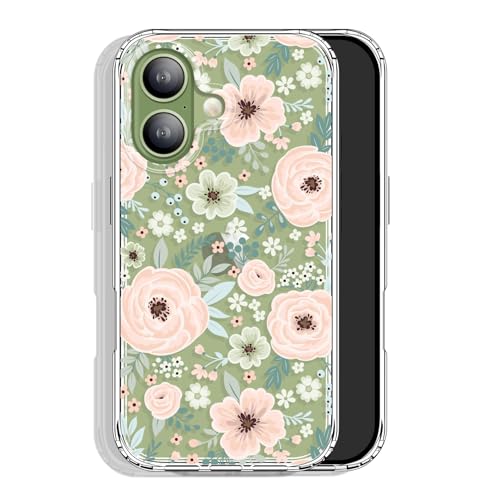 GYZYA for iPhone 17 Case Clear 6.3 Inch with Design, Protective Slim TPU Cover + Shockproof Bumper for Women and Girls (Chic Flowers) - color: Flowers010, size: iPhone 17 (6.3 inch)