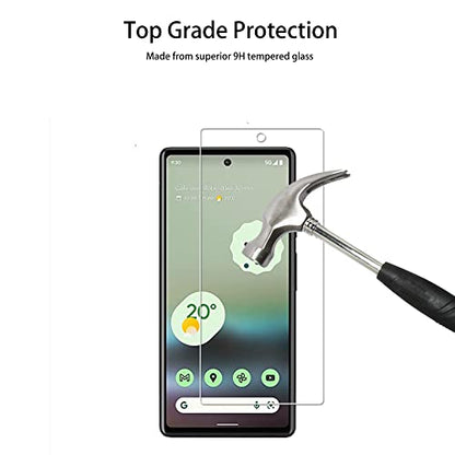 Easy Alignment Frame Designed For Google Pixel 6a 5G Tempered Glass Screen Protector 2-Pack Camera Lens Protector Film 2-Pack
