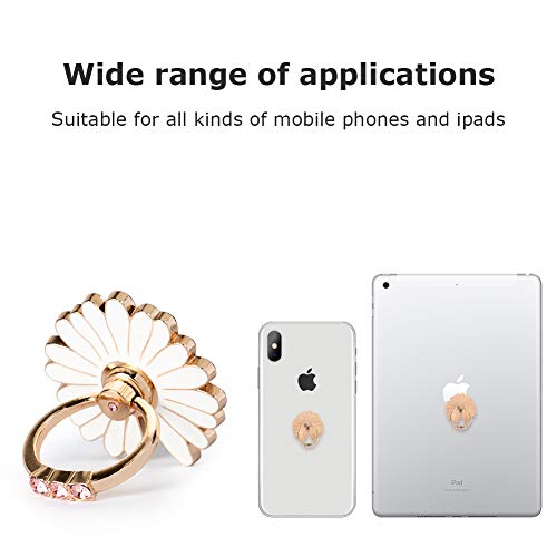 WATACHE Finger Ring Stand, 2 Pack Luxury Glitter Diamond Universal Metal Smartphone Finger Ring Grip Holder Kickstand for iPhone/iPad/Samsung/HTC/Nokia/Cellphones/Tablet,Round[White+Pink]