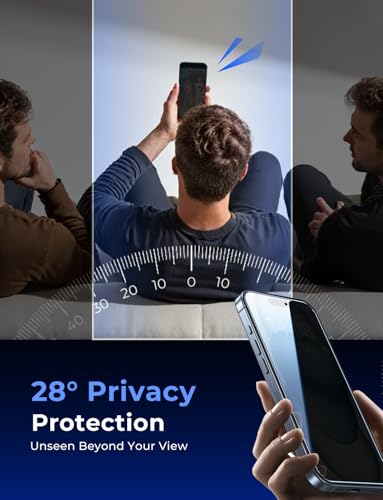 MAGIC JOHN 2 Pack for iPhone 15 Privacy Glass Screen Protector