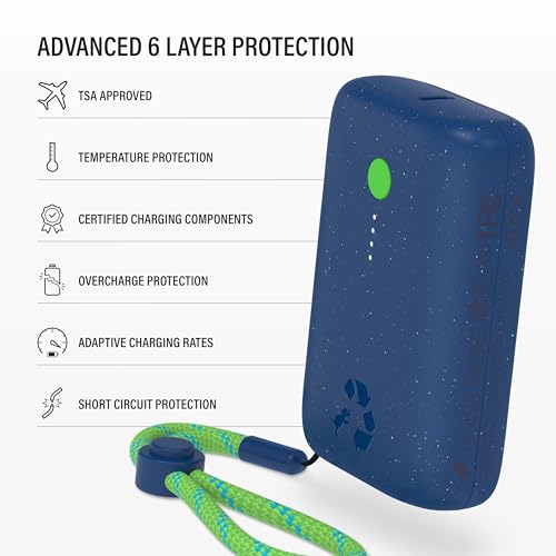 Nimble Champ Portable Charger, 10000mAh Power Bank, 20W Dual USB-C Charging - color: Nebula Blue