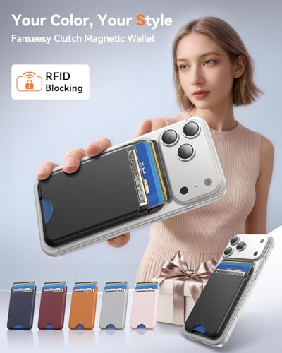 for MagSafe Wallet, 5 Card Holder, Slim Leather Magnetic Wallet for iPhone 17/16/15/14/13/12 Pro Max Plus Air Series, 1 Card Slots & 1 Cash Slot,Black - color: Black