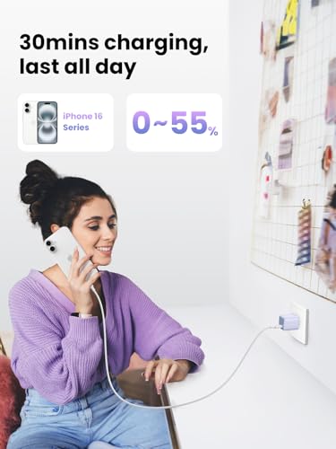 UGREEN Nexode 30W USB C Charger, GaN Fast Charger for iPhone 18/17 - color: Purple
