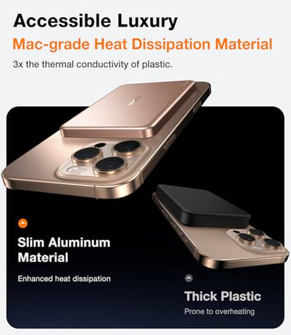 TORRAS MiniMag Power Bank,Ultra-Slim 10,000mAh Magnetic Wireless Portable Charger, 22.5W Fast Charging iPhone Air Magnetic Battery Pack Designed for iPhone 17 Pro Max/17 Pro/Air/16/15/14/13/12, Gold - color: Dune Gold