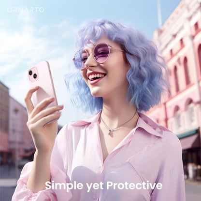 ORNARTO Compatible with iPhone 15 Case 6.1, Slim Liquid Silicone 3 Layers Full Covered Soft Gel Rubber Phone Case, Anti-Scratch Shockproof Protective Cover 6.1 Inch, Chalk Pink - color: Chalk Pink
