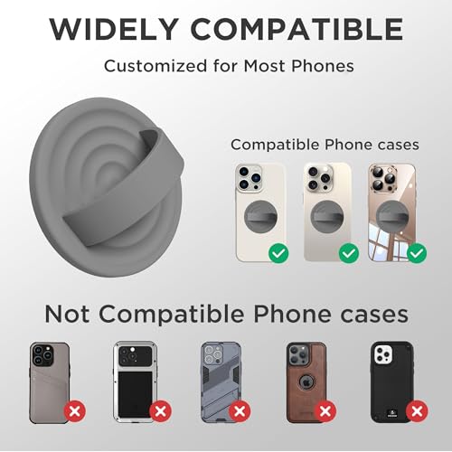 Upgraded Magnetic Phone Grip, Liquid Silicone Soft and Portable, Removable Finger Loop Ring Grip Holder for iPhone, Strong Magnetic Attraction, Compatible with MagSafe Phone Case, Space Gray - color: Space Gray
