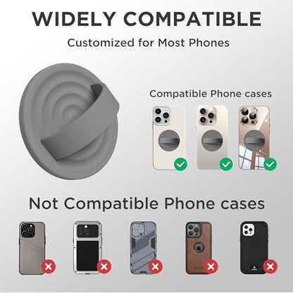 Upgraded Magnetic Phone Grip, Liquid Silicone Soft and Portable, Removable Finger Loop Ring Grip Holder for iPhone, Strong Magnetic Attraction, Compatible with MagSafe Phone Case, Space Gray - color: Space Gray