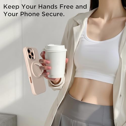 Magnetic Phone Grip for MagSafe, Silicone Ring Grip, Oat - color: Oat