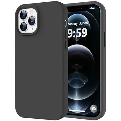 LOVE 3000 Compatible with iPhone 12 Pro Max Phone Case | Thickening 2.1 MM Liquid Silicone | Anti-Scratch Microfiber Lining | Full-Body Duty Heavy Protection Case for Men, Black - color: Black, size: iPhone 12 Pro Max 6.7inch