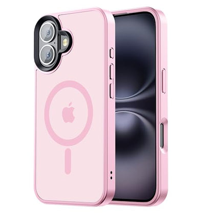 Tigowos Compatible with iPhone 16 Bumper case Fits MagSafe 10FT Drop Resistant Matte Skin Feeling Shockproof Back Cover Fits iPhone Phone Cases 6.1", Light Pink - color: Light Pink, size: iPhone 16-6.1 inch