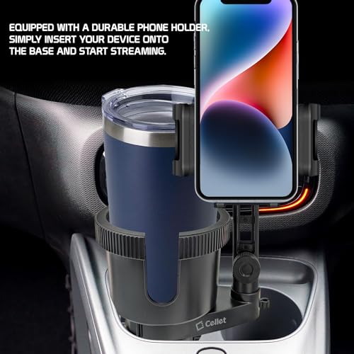 Cellet Car Cup Holder Phone Mount, Phone Holder Mount Cradle Universal Adjustable Compatible for All Smartphones Apple iPhone, Samsung Galaxy Note, LG, Moto Google Pixel (Extra Cup) - style: Extension Cup Holder