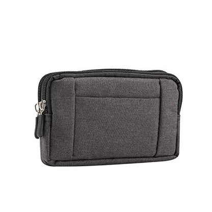 Horizontal Cell Phone Waist Bag Men Black, Waterproof Cell Phone Holder, 5.2"Multifunction Smartphone Belt Clip Holster Nylon Small Outdoor Sport Case Slot Travel Wallet Belt Bag Purse Handbag - color: Black