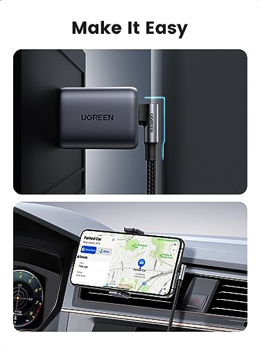 UGREEN 100W Right Angle USB C Cable, Fast Charging Cable, 10ft - size: 10 ft