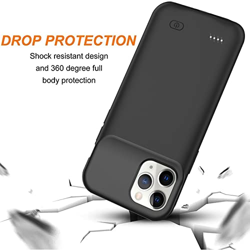 Upgraded 10000mAh High Capacity Rechargeable Portable Protective Extended Charger for iPhone 11 Pro Max (6.5 inch) - Compatible with iPhone 11 Pro Max - Charging Case & Carplay (Black)