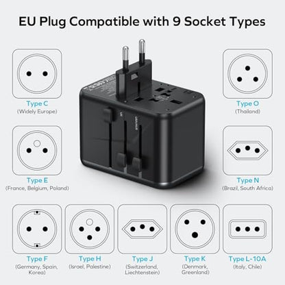 MOMAX 170W GaN Universal Travel Adapter, High-Power Travel Charging - size: 170 W