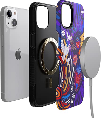 Casely iPhone 15 Plus Case | Viva La Vida | Frida Kahlo Collage | Bold Protective Design | Compatible with MagSafe - color: Frida Kahlo | Viva La Vida | Floral Collage