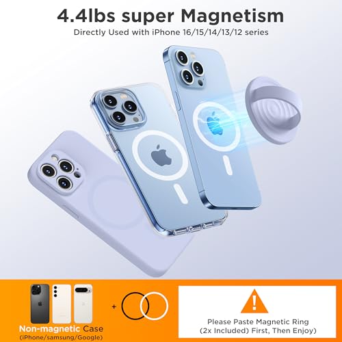Upgraded Magnetic Phone Grip, Liquid Silicone Soft and Portable, Removable Finger Loop Ring Grip Holder for iPhone, Strong Magnetic Attraction, Compatible with MagSafe Phone Case, Light Purple - color: Light Purple