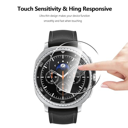 Anoowkoa 4 Pack Premium Screen Protector for Samsung Galaxy Watch 8 CLASSIC 46mm Tempered Glass Film，9H Hardness,Ultra Resistant,Anti-Fingerprints,No Bubbles,HD-Clear,Easy Install - color: Galaxy Watch 8 Ultra 46mm
