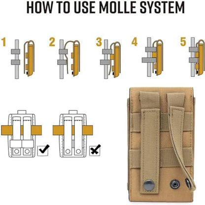 Molle Phone Pouch, Od Green Small Tactical Cell Phone Holster, Heavy Duty Waterproof Smartphone Case Holder for Vest Belt Waist (Army Green) - color: MILITARY GREEN
