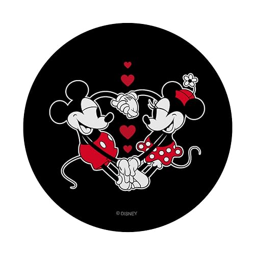 Disney Mickey and Minnie Love Gaze Hearts Black PopSockets Adhesive PopGrip - style: Adhesive PopGrip