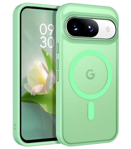 BENTOBEN for Google Pixel 9 Case [Compatible with Magsafe] Translucent Matte Magnetic Pixel 9 Case Slim Fit Shockproof Women Men Girls Boys Protective Phone Cases for Google Pixel 9 6.3", Matcha Green - color: Matcha Green
