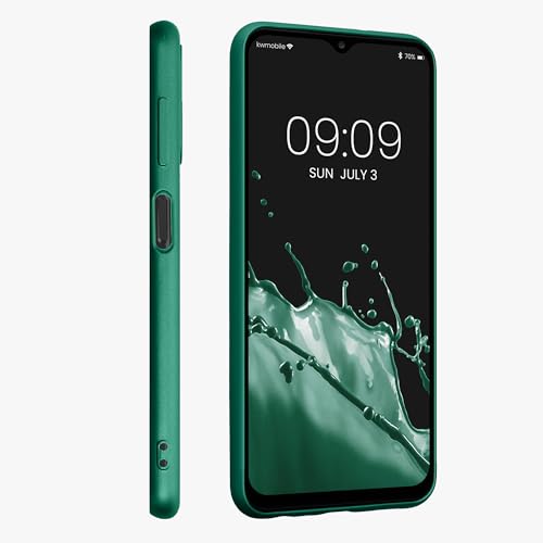 kwmobile Case Compatible with Samsung Galaxy A13 4G Case - Soft Slim Metallic TPU Silicone Cover - Dark Metallic Green - color: dark metallic green, size: Galaxy A13 4G