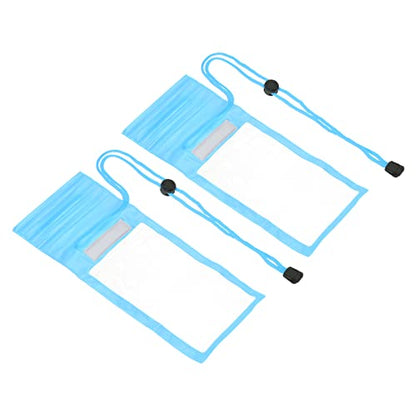 PATIKIL Waterproof Phone Pouch, 2 Pack Universal Lanyard Cellphone Dry Bag Clear Protection Cover Bag for Beach Swimming Pool, Light Blue - color: Light Blue