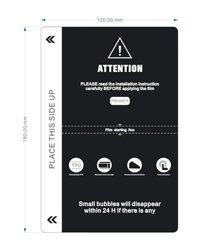 8-inch HD Matte Privacy Flexible Hydrogel Film Straight Curved Screen Protector Cut Machine Mobile Phone Protective Film (PRIVACY) - color: PRIVACY