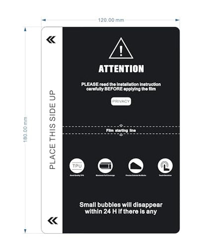 8-inch HD Matte Privacy Flexible Hydrogel Film Straight Curved Screen Protector Cut Machine Mobile Phone Protective Film (PRIVACY) - color: PRIVACY