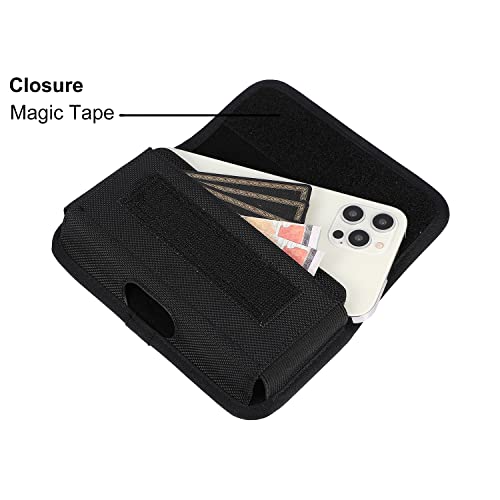 Holster for Samsung Galaxy S26+ S25+ S24 S23 FE Plus A15 A37 A36 A57 | Phone Belt Case for iPhone 17 16 15 Pro Max / Plus, Moto G Stylus 5G, Pixel 10 Pro XL, Horizontal Belt Holder with Clip Loop - size: Large