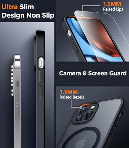 SPIDERCASE Magnetic for iPhone 12 Pro Max Case, Black - color: Black, size: Iphone 12 Pro Max 6.7"