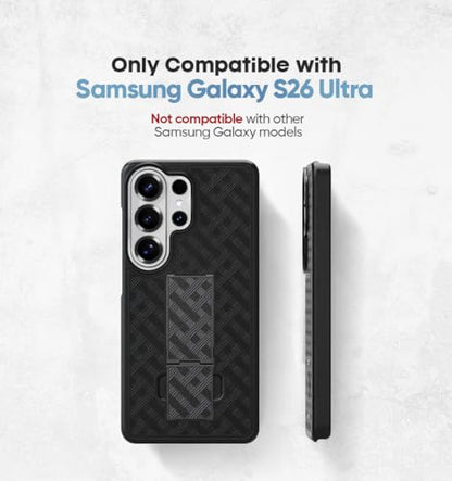 MOTIVE for Samsung Galaxy s26 Ultra Case with Belt Clip, Kickstand | 6.9" | Ranger v1 Series, Black, 360° holster, open-top/bottom port access, grip, slim - size: s26 Ultra