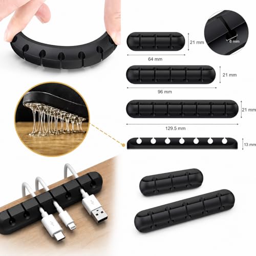 Phone Stand,(3 Cable Organizers for Desk),Set, Adjustable Phone Stand, Tablet Holder, Height & Angle Adjustable, Anti-Slip Base for Smartphones, Compatible with iPhone 17/16/15/14/13 & Android