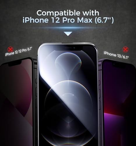 MAGIC JOHN 3rd Gen Upgraded for iPhone 12 ProMax Screen Protector 6.7 Inch,HD Clear,Shatterproof Tempered Film,Auto Dust-Elimination,Bubble Free,Easy Installation,2 Pack - size: iPhone 12 Pro Max-6.7