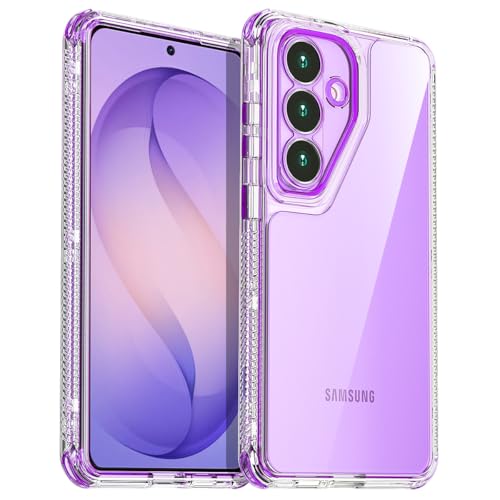 AICase for Samsung Galaxy S26 Case Clear,Heavy Duty Durable 3-Layer Crystal Transparent [Not Yellowing][Military Grade Drop Protection] Shockproof/DropProof Protective for S26 Plus 6.3" 2025_5 - color: Purple, size: Samsung Galaxy S26