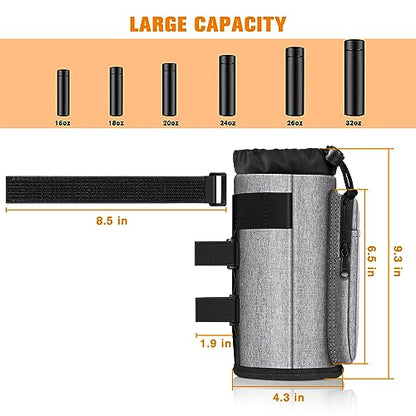 FINPAC Cup Holder for Bike, Universal Water Bottle Holder w/Phone Pockets - color: Gray
