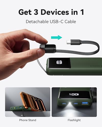 INIU Power Bank, Compact 10000mAh 45W PD Fast Charging Portable Charger - color: Green