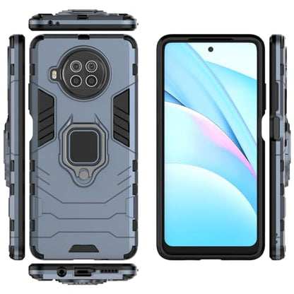 Max Power Digital Magnet Case for Xiaomi Mi 10T Lite 5G Shockproof Hard Phone Cover with Grip, Metal Ring Kickstand Bumper Shell [Compatible with Magnetic Car Mount] (Navy) - color: Navy, size: Xiaomi Mi 10T Lite 5G