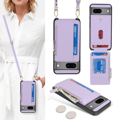 Cavor Compatible with Google Pixel 7 Case Wallet, Purple - color: Purple, size: Google Pixel 7