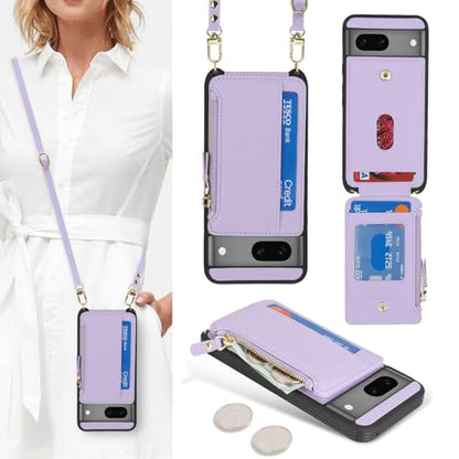 Cavor Compatible with Google Pixel 7 Case Wallet, Purple - color: Purple, size: Google Pixel 7