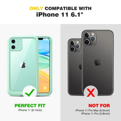 Diaclara Compatible with iPhone 11 Case, Full Body Rugged with Built-in Touch Sensitive Anti-Scratch Screen Protector, Soft TPU Bumper Case Clear Compatible with iPhone 11 6.1" (Pistachio Green) - color: Pistachio Green, size: iPhone 11