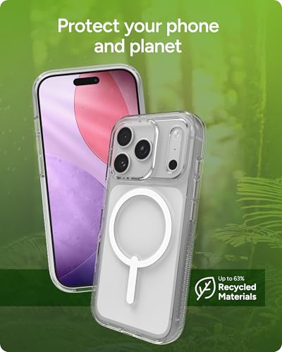 ZAGG Crystal Palace Case for iPhone 17 Pro - Clear, Drop Protection (13ft/4m), ClearGuard Anti‑Yellowing & Scratch‑Resistant, MagSafe & Wireless Charging Compatible - size: iPhone 17 Pro, style: With Magsafe