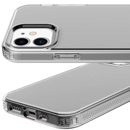 Phone Case for iPhone 12 Clear, [Crystal Clear][Non-Yellowing] Slim Shockproof Reinforced Drop Protective Flexible TPU Back Cover Phone Case for iPhone 12 Protective Case(Black) - color: Black