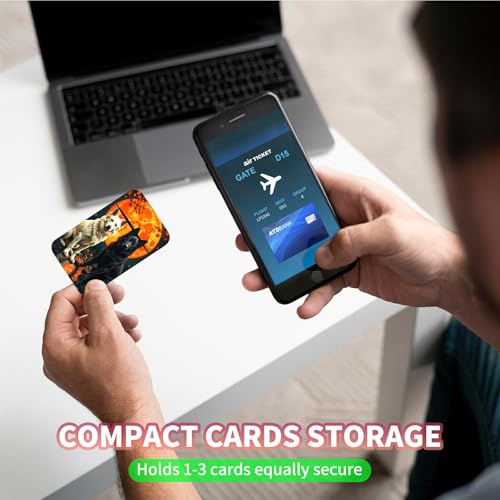 Phone Credit Card Holder Stick on, Cell Phone Pocket Self Adhesive Stretchy Stick on Wallet ID Credit Card Case Pouch Sleeve with Flap for All Smartphones, Black White Wolf - color: Black White Wolf