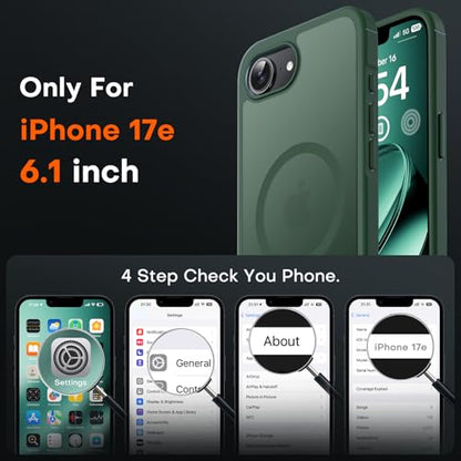 TOCOL for iPhone 17e Case, Compatible with MagSafe, Alpine Green - color: Alpine Green, size: Iphone 17e