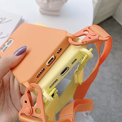 Compatible with iPhone 6/7/8/SE2/SE3,Crossbody Phone Case with Lanyard Cute Soft Silicone Case with Adjustable Shoulder Strap Shockproof Protector Compatible with Women Girls Yellow - color: Yellow, size: iPhone 6/7/8/SE2/SE3