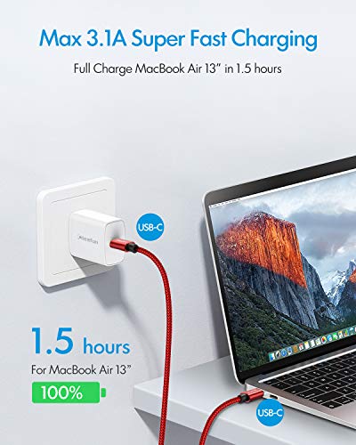CLEEFUN USB C to USB C Cable 3ft, 5-Pack C to C Cable Fast Charging 60W - color: Red, size: 3ft+3ft+3ft+3ft+3ft